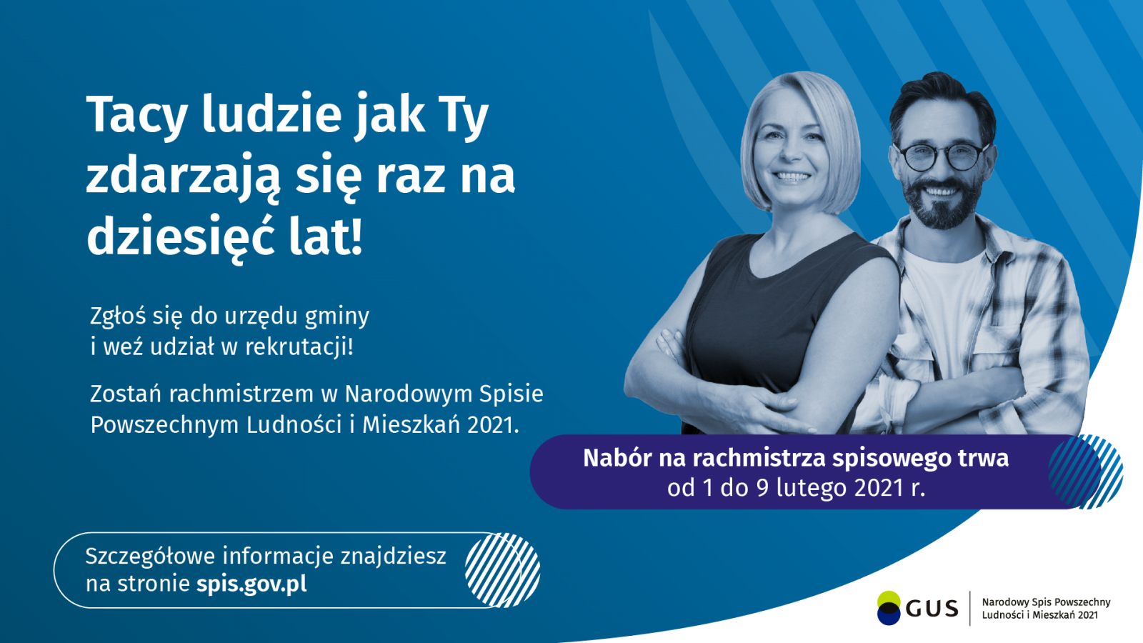 Plakat promujący nabór na rachmistrza spisowego