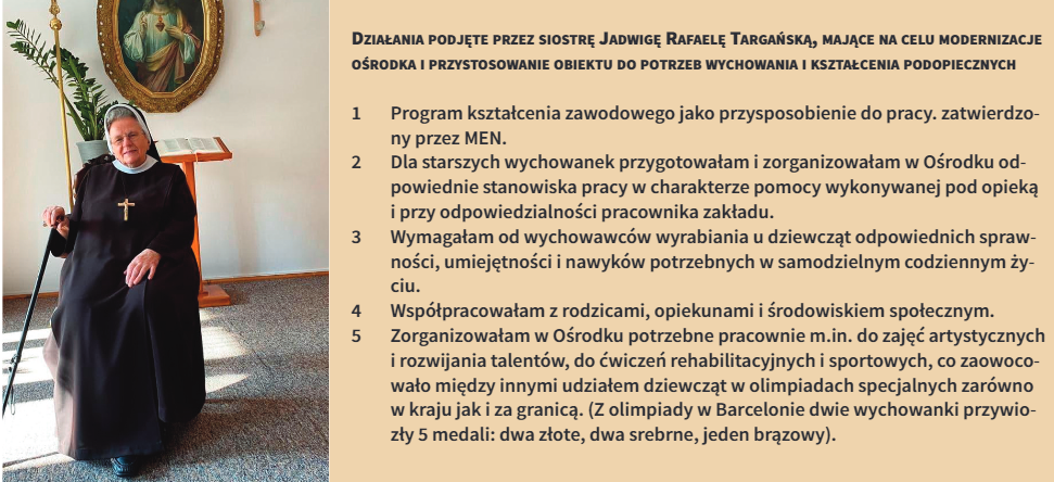 Działania podjęte przez Siostrę Jadwigę Targańską