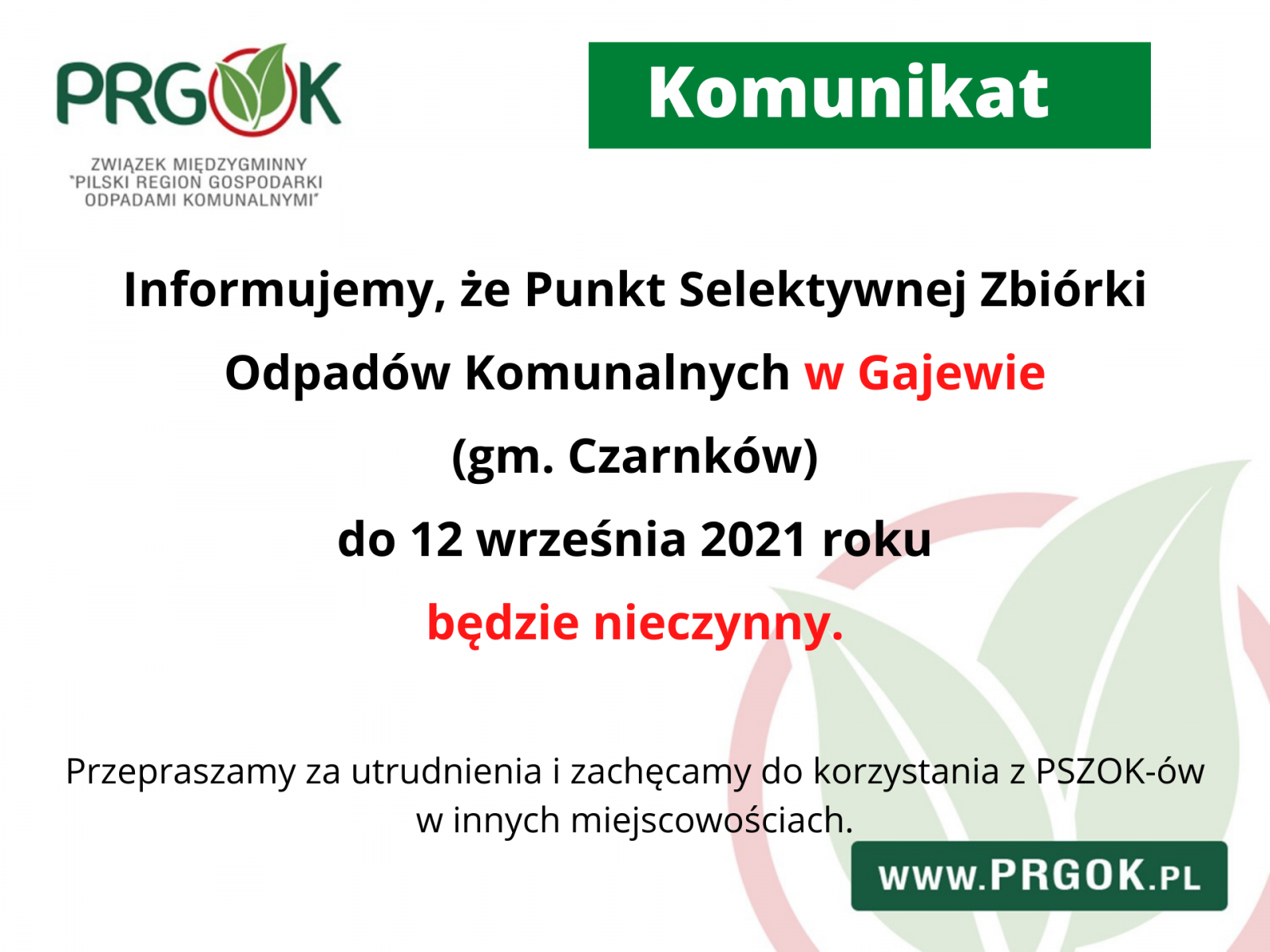 Komunikat PRGOK