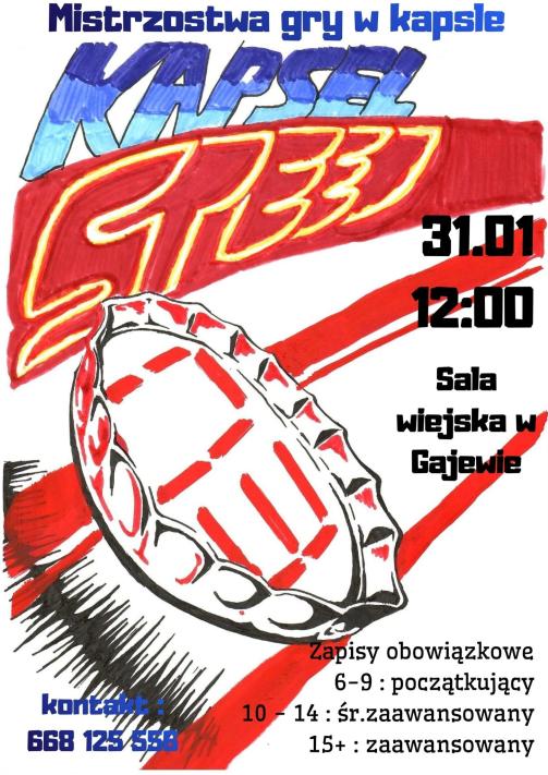 Trzecie Mistrzostwa Gry w Kapsle 31.01.2026 r.