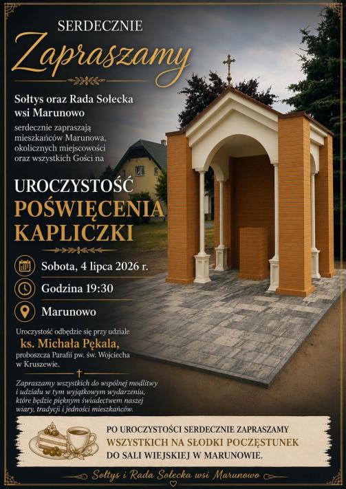 Uroczystość poświęcenia 𝗸𝗮𝗽𝗹𝗶𝗰𝘇𝗸𝗶 𝘄 𝗠𝗮𝗿𝘂𝗻𝗼𝘄𝗶𝗲