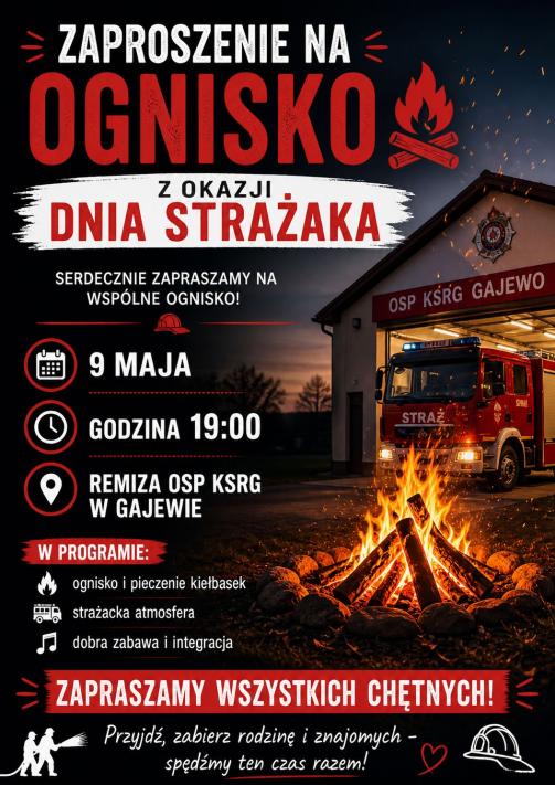 Ognisko z okazji Dnia Strażaka w Gajewie