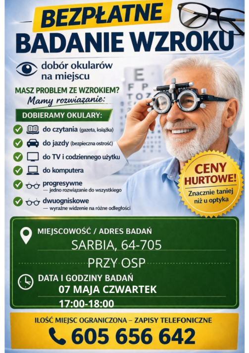 Bezpłatne badanie wzroku dla mieszkańców