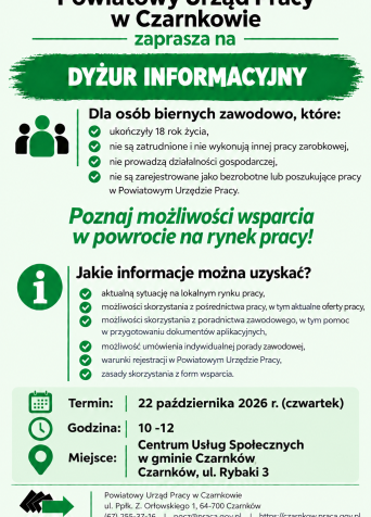 Dyżur informacyjny PUP w Czarnkowie