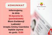 Czas pracy 19.01.2026 r.