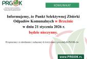 PSZOK Brzeźno nieczynny 21.01.2026 r.