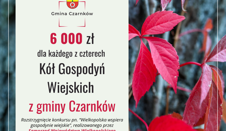 24 000 zł dla czterech Kół Gospodyń Wiejskich – po 6 000 zł dla każdego