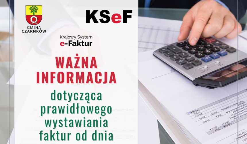 Ważny komunikat dla kontrahentów Gminy Czarnków 