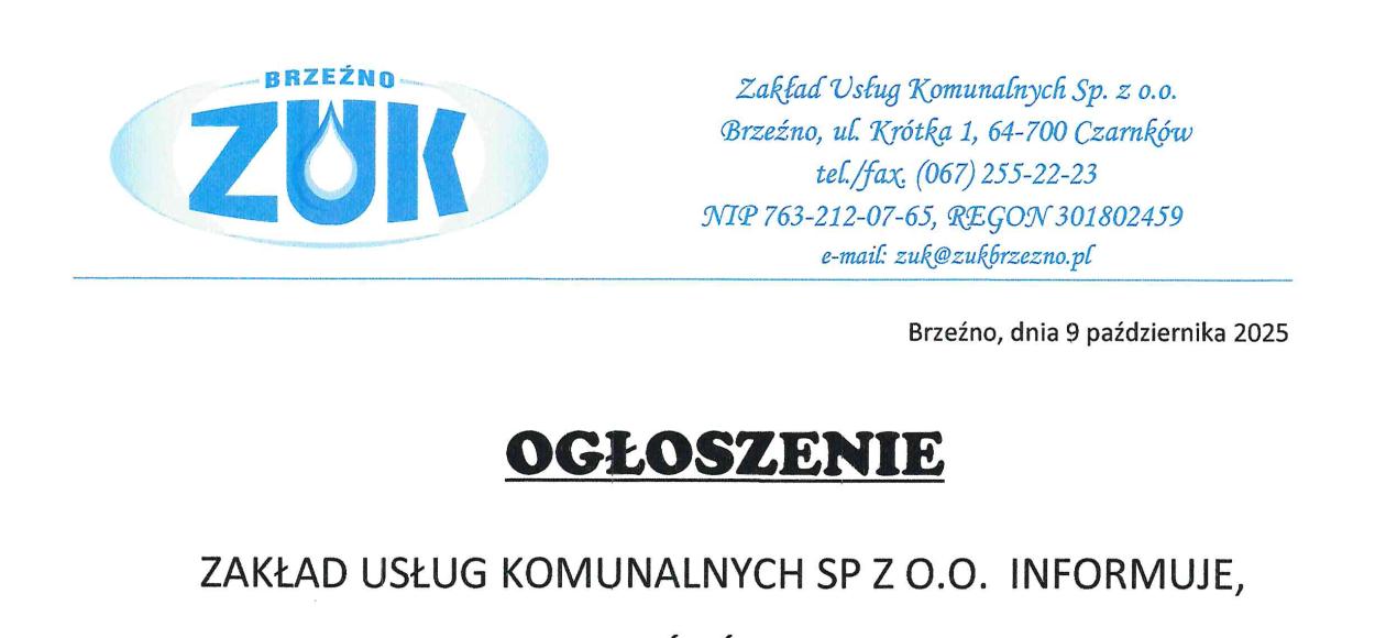 Ogłoszenie dla mieszkańców wsi Ciszkowo, Mikołajewo, Góra i Pianówka!