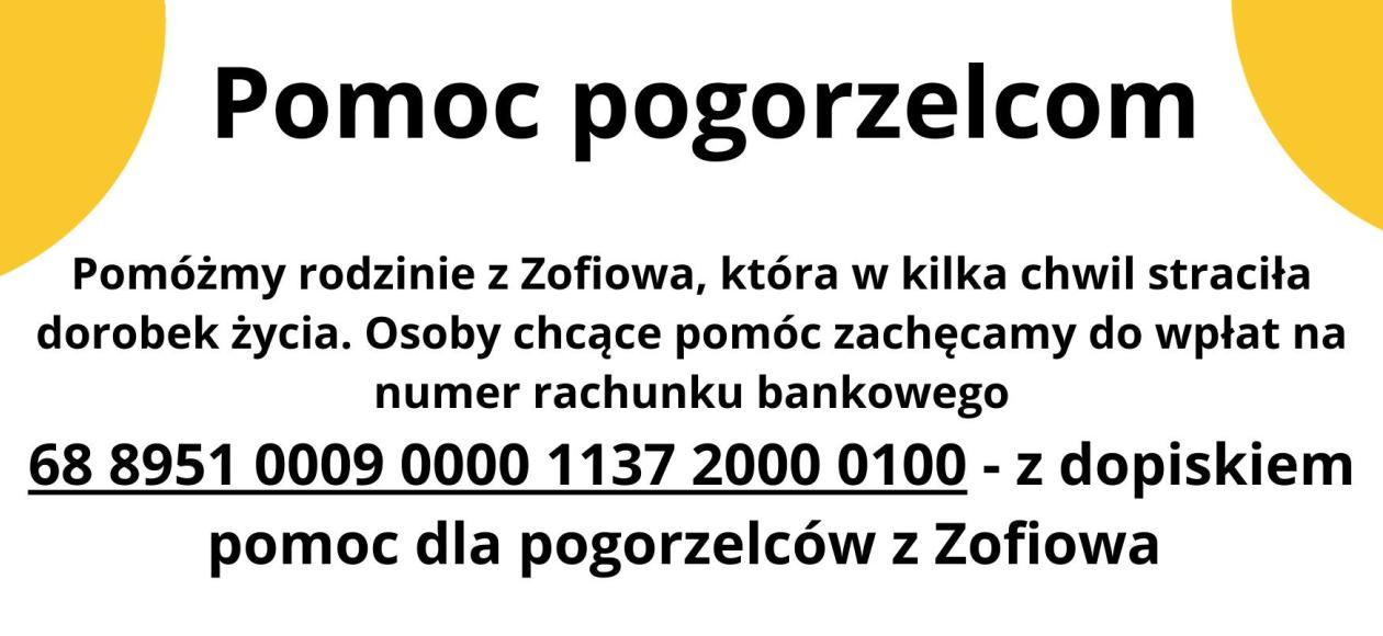 Pomoc dla pogorzelców z Zofiowa